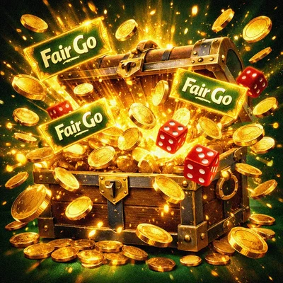Exploding treasure chest with casino bonuses